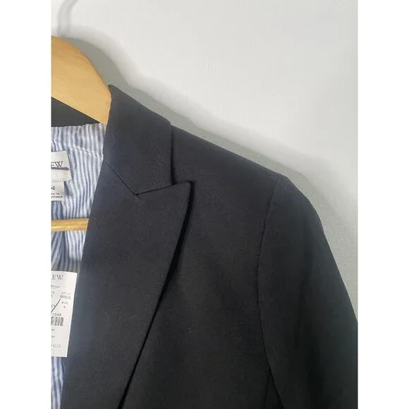 J.Crew Blazer Womens 4 Black Schoolboy Corpcore Minimalist Office Work Preppy - Picture 6 of 13